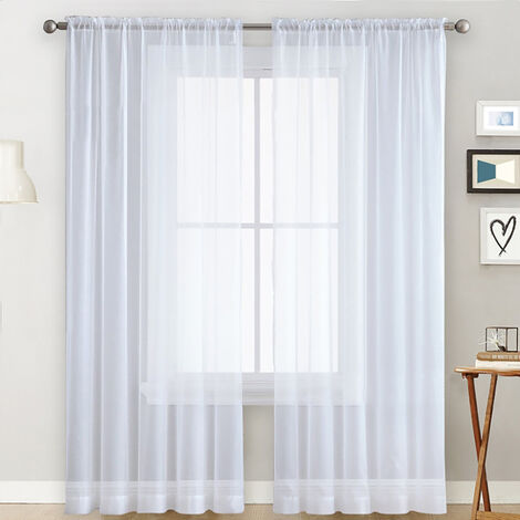 crear perderse soporte Cortinas transparentes para sala de estar, bolsillo para barra, cortinas  para ventana, paneles para dormitorio, cortinas