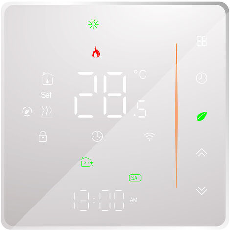 Termostato inteligente 2.4GHz WiFi Controlador de temperatura Programable semanalmente Admite control táctil / Aplicación móvil / Control de voz Compatible con Alexa / Google Home,para caldera de agua