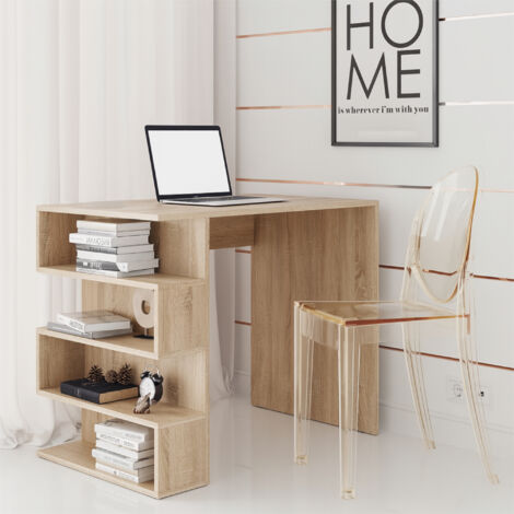 Bureau SOLA - Spacieux - Chêne Sonoma - Largeur 120 cm, Hauteur 73 cm, Profondeur 59 cm