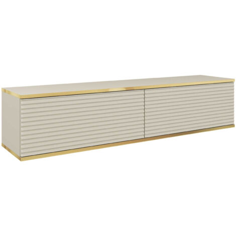 Meuble TV Banff RTV135 MDF, beige mat, chêne artisanal, largeur 135 cm, hauteur 30 cm, profondeur 32 cm (1/3)