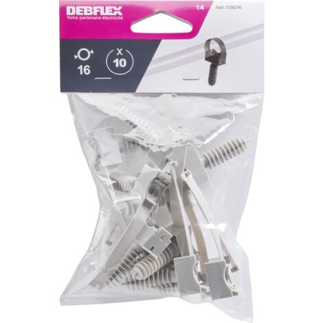 DEBFLEX - 709901 - Instaclip Fijación con Taco 16 Gris Bolsa de 10