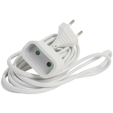 Debflex Verlängerungskabel HO3VV-H2-F 2x0,75 – 3 Meter, Weiß, Bis 1300W/250V