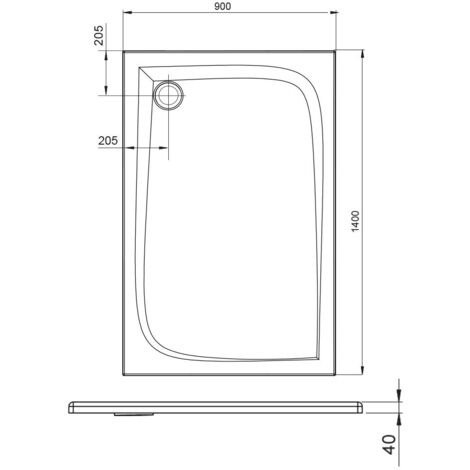 Allibert- Receveur de douche en Bioplax® rectangle JACANA 2 140 x 90 cm
