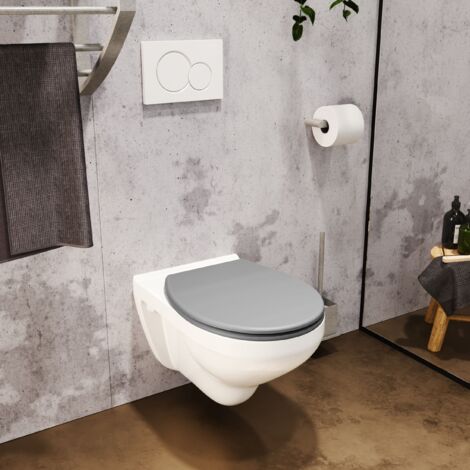 Allibert- Abattant WC en thermodur - fermeture progressive et déclipsable DOLCEO gris mat