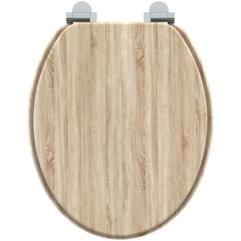 Allibert Abattant WC en bois compressé décor chêne clair 4 faces NATURO