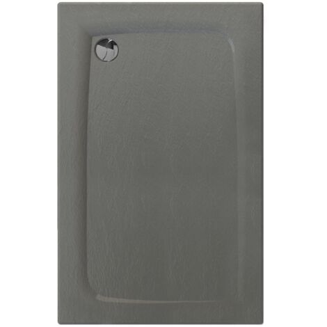 Allibert- Receveur de douche extra-plat texture effet pierre MOONEO RECTANGLE 140 x 90 cm gris