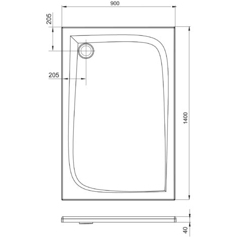 Allibert- Receveur de douche extra-plat texture effet pierre MOONEO RECTANGLE 140 x 90 cm gris