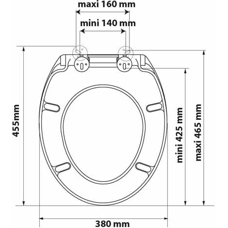 Abattant WC en thermoplastique à  fermeture progressive et déclipsable KARMA