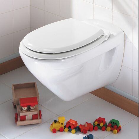 Allibert Abattant WC en bois compresse declipsable ATLAS blanc