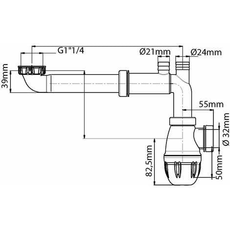 Siphon réglable pour bidet Ø 32 mm - qualité professionnelle