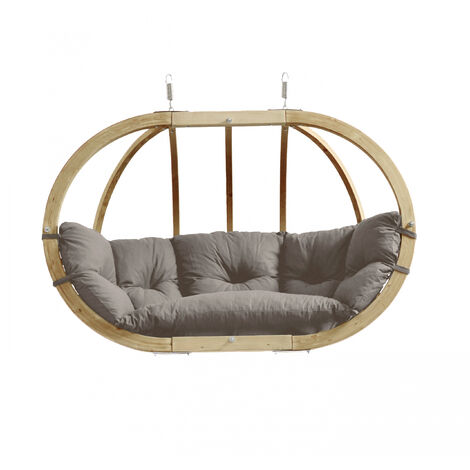 AMAZONAS Mehrpersonen Hängesessel Globo Royal Chair Taupe inkl. Sitzkissen und zwei Spiralfedern