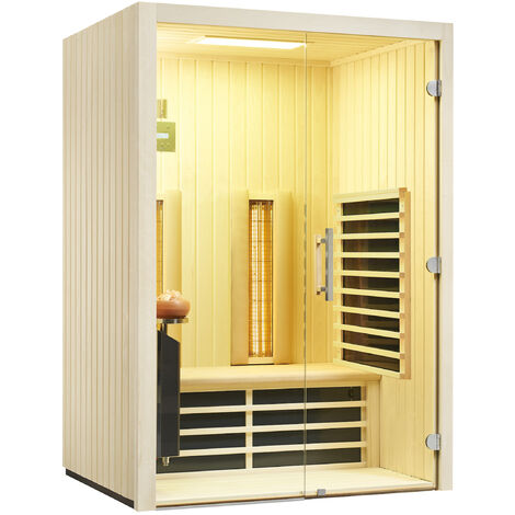 Infraworld TrioSol Glas 145 Espe RG Infrarotkabine 145x112 cm mit 2 ABC-Strahler Salzverdampfer