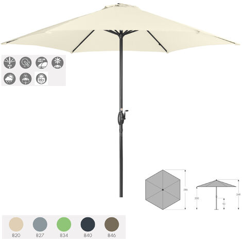 Doppler ombrellone Jack 250 cm - Ombrellone curvo per balcone, terrazza