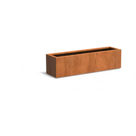 Adezz Pflanzgefäß Carrez Standard Rechteck aus Corten-Stahl Pflanzkübel Größe 150x40x40 cm (1/5)
