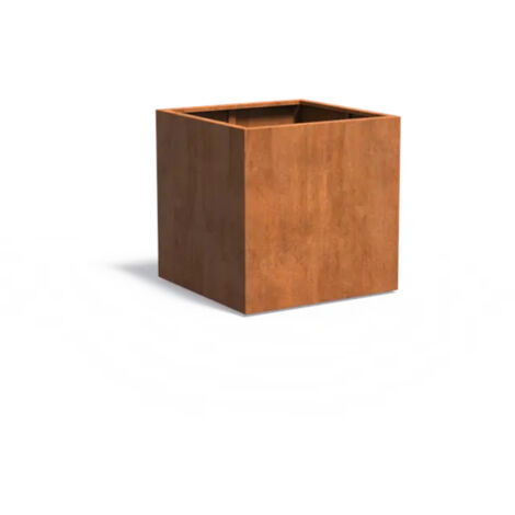 Adezz Pflanzgefäß Carrez Standard Quadrat aus Corten-Stahl Pflanzkübel Größe 100x100x100 cm (1/5)