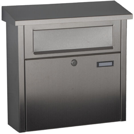 Heibi Briefkasten BIG BOX Edelstahl geschliffen 47,5x15,7x46 cm DIN C4 quer mit Öffnungs-Stopp
