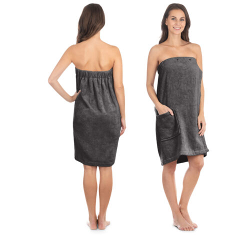 Liebenstein Saunakilt Damen Kilt Größe S / M Premium Damenkilt aus Baumwolle Anthrazit
