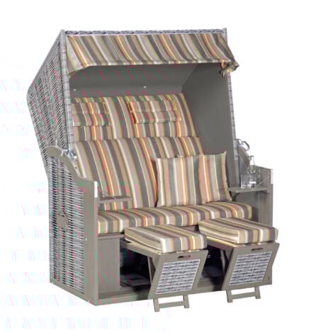 Sonnenpartner Strandkorb Rustikal 34 Z XL Stoff Nr.1235, 2Sitzer
