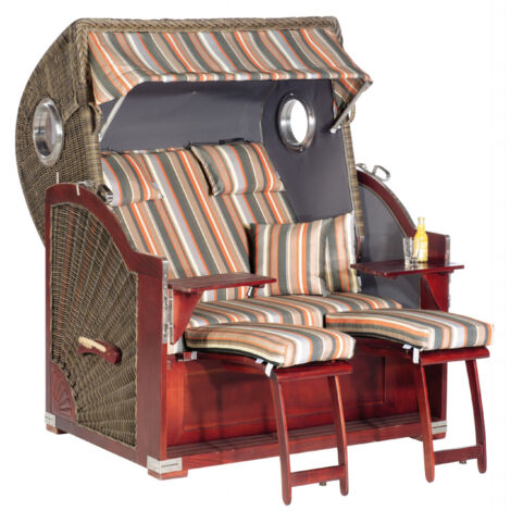 SunnySmart GartenStrandkorb Rustikal 500 PLUS COMFORT 3/4Liegemodell