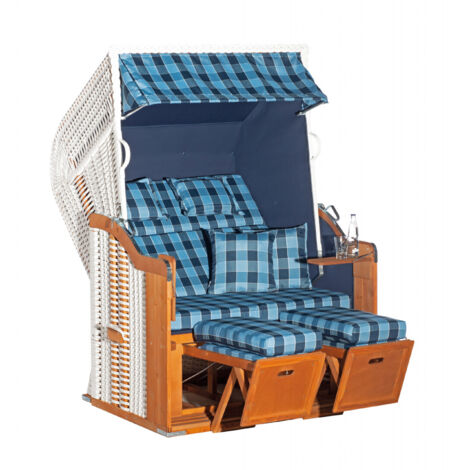 Sonnenpartner Rustikal 255 Plus 2-Sitzer Strandkorb Halbliegemodell PVC-Geflecht (1/5)