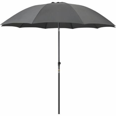 PAOLO Mittelstockschirm Ø270 cm anthrazit Gestell Alu anthrazit, Streben Fiberglas, Bezug 100% Polyester, 180g/m² anthrazit, UPF 50+ (1/5)