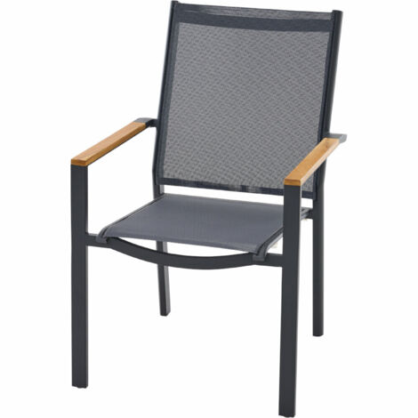 Siena Garden Stapelsessel Taylor anthrazit, FSC Aluminium, Textil,Teak FSC 100% (1/5)