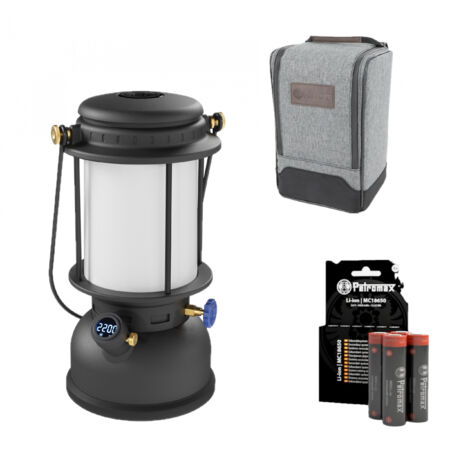 Petromax LM500 LED Laterne Schwarz Set inklusive Akku und Tasche PX-LM500 + PX-18650-BAT + LM500-BAG