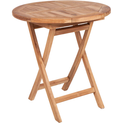 deVries ""WOODIE"" Klapptisch Holztisch Gartentisch aus Teakholz rund ø70 x 75 cm (1/5)