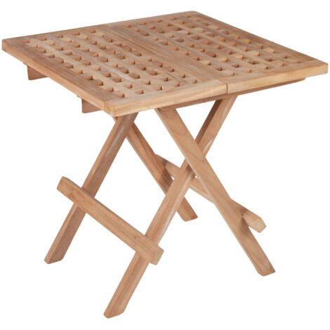 deVries Beistelltisch ""WOODIE"" aus Teakholz klappbar Holztisch eckig 50x50x50 cm (1/5)
