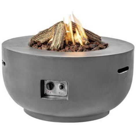 Happy Cocooning Mania Feuertisch Bowl 19,5 kW rund Feuerstelle Beton-Optik grau