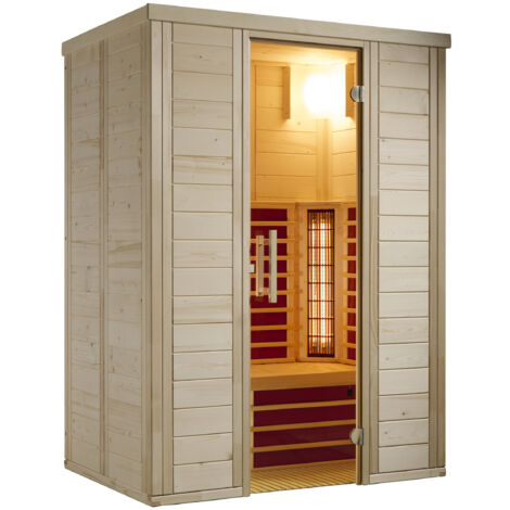 Infraworld TrioSol Natura 148 Fichte Infrarotkabine mit Infrarotstrahler 148x100x195 cm