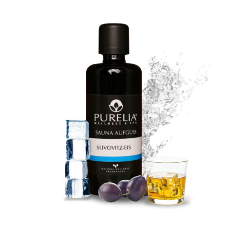 PURELIA Saunaaufguss Konzentrat Slivovitz-Eis 100 ml natürlicher Sauna-aufguss - reine ätherische Öl (1/5)
