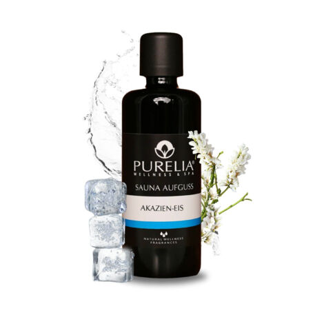 PURELIA Saunaaufguss Konzentrat Akazien-Eis 100 ml natürlicher Sauna-aufguss - reine ätherische Öle (1/5)