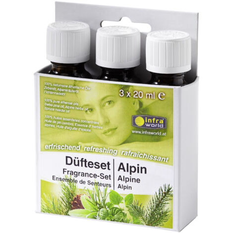 Infraworld Sauna Düfteset Alpin 3x20 ml Fichtennadel Zirbe Alpenkräuter W4456