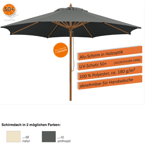 Schneider Schirme Malaga Mittelmastschirm 300 cm rund 2 Farbvarianten  Sonnenschirm Gartenschirm 15 Anthrazit