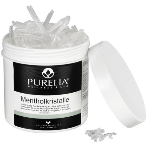 PURELIA Mentholkristalle 250g naturrein Menthol Kristalle für Sauna Aufguss