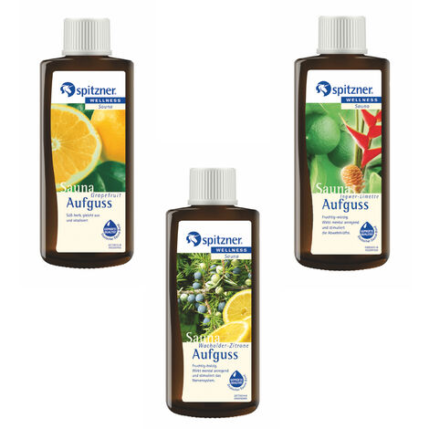Spitzner Vorteilspack Saunaaufguss 3 Düfte Grapefruit Wacholder Ingwer je 190ml (1/5)