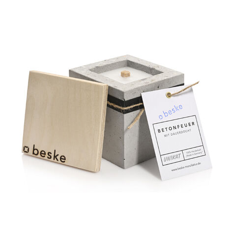 Betonfeuer Pico Tischfeuer Garten-Fackel Outdoor-Kerze mit Dauerdocht inkl. Löschbrett