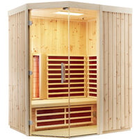 Infraworld TrioSol Unica 2 Infrarotkabine mit 2 ABC-Strahler wählbar in Fichte/Espe/Zirbe Breite: 154 cm - Holzart: Espe