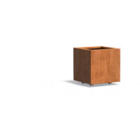 Adezz Pflanzgefäß Carrez mit Rollen aus Corten-Stahl Pflanzkübel Größe 50x50x50 cm