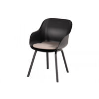 Hartman Le Soleil Element Dining Stuhl schwarz inkl. SEAQUAL Sitzkissen taupe