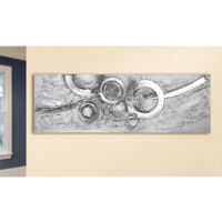 GILDE Bild, rechteckig, "Circles", Aluminium, Holz, grau, VE 1, L. 2 cm, B. 150 cm, H. 50 cm