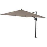 PINO N+ Ampelschirm 300x300 cm taupe-meliert Gestell Alu anthrazit, Streben Aluminium, Bezug 100% Polyester, 280/m² taupe-meliert, UPF 50+