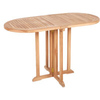 deVries Balkontisch WOODIE aus Teakholz Ovaler Klapptisch Gartentisch 120x60 cm