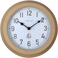 NeXtime Wanduhr Poppy Metall sand Ø 22 cm für Innen und Außen Gartenuhr