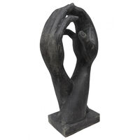 Zwei Hände, Skulptur, grau, Steinguss, 102 x 46 x 36 cm