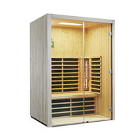 Infraworld Infrarotkabine Fusion Glas 145 Fichte 145x112 cm mit ABC-Strahler und Flächenheizung