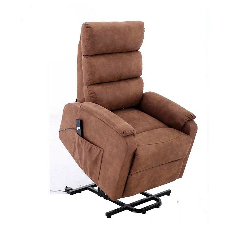 MOMMA HOME Sillón Levanta Personas con Sistema reclinable - En Tela Marrón - Ideal para Personas Mayores - Modelo Tanger