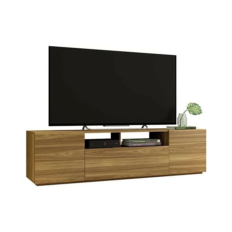 Mueble Tv Roble fasbel momma home aglomerado 180x475x47 cm mesa de 2 puertas 1 y baldas para 70 180x47x47.5 180