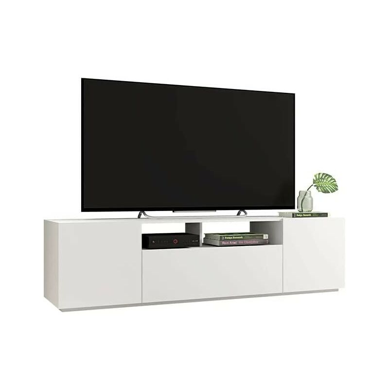 MOMMA HOME Mueble TV Salón, Mesa de televisión 2 Puertas, 1 Cajón y Baldas, FASBEL, para TV de 70 180x47x47.5 cm